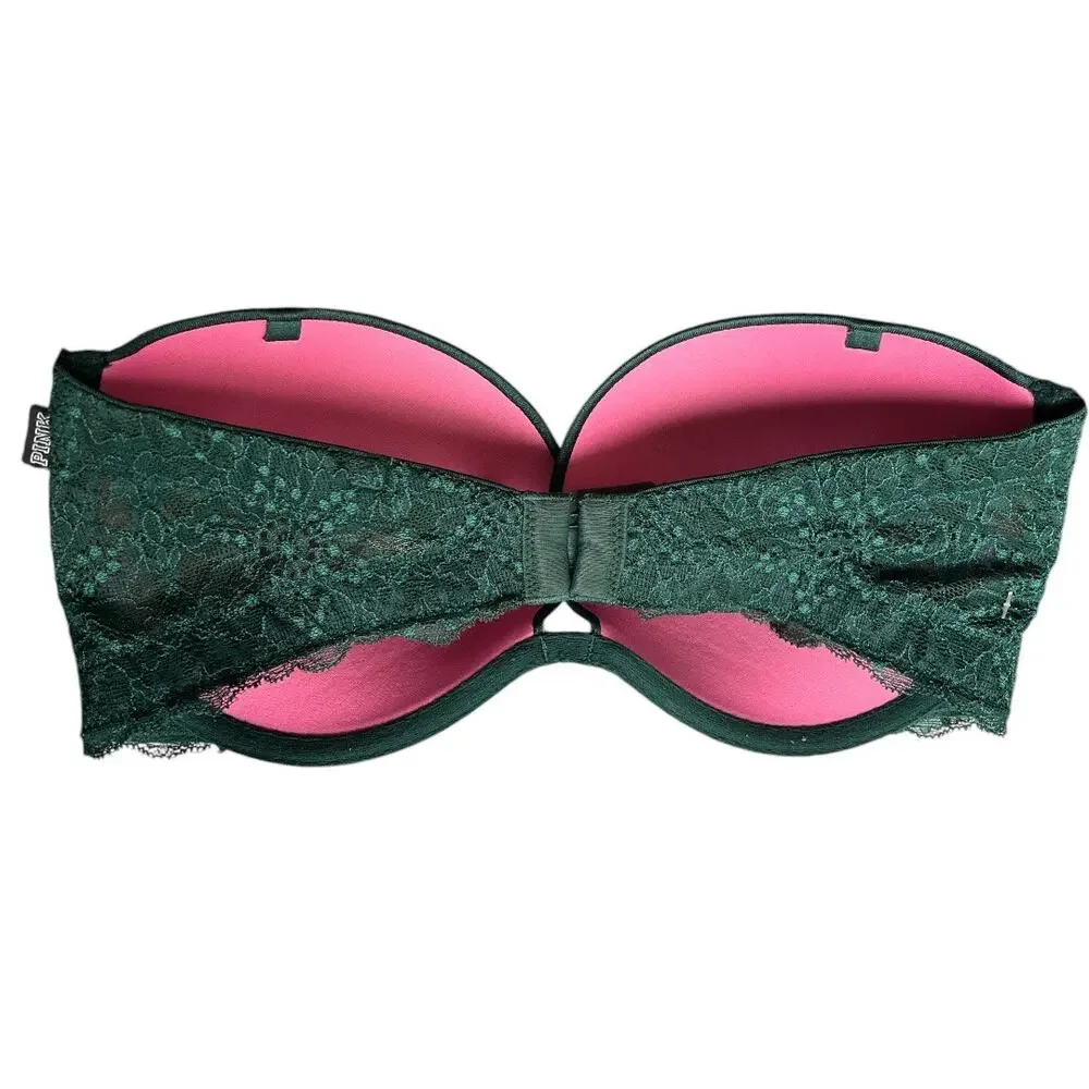 Victoria's Secret Strapless Green Light Lined Bra, 32DD